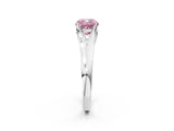 White gold Fancy Pink Cushion  Solitaire Diamond Ring with Cathedral Band and Four-Prong Setting_68