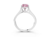 White gold Fancy Pink Cushion  Solitaire Diamond Ring with Cathedral Band and Four-Prong Setting_69