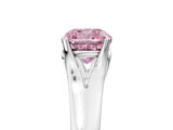 White gold Fancy Pink Cushion  Solitaire Diamond Ring with Cathedral Band and Four-Prong Setting_71