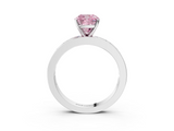White gold Fancy Pink Cushion  Solitaire Diamond Ring with Channel-Set Baguette Band and Four-Prong Setting_65