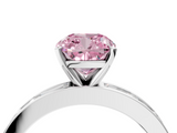 White gold Fancy Pink Cushion  Solitaire Diamond Ring with Channel-Set Baguette Band and Four-Prong Setting_66