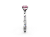 White gold Fancy Pink Cushion  Solitaire Diamond Ring with Channel-Set Baguette Band and Four-Prong Setting_71