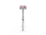 White gold Fancy Pink Cushion  Solitaire Diamond Ring with Channel Set Band and Bezel Prong Setting_70