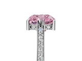 White gold Fancy Pink Cushion  Solitaire Diamond Ring with Channel Set Band and Bezel Prong Setting_73