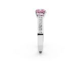 White gold Fancy Pink Cushion  Solitaire Diamond Ring with Channel-Set Band and Four-Prong Setting_5