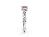 White gold Fancy Pink Cushion  Solitaire Diamond Ring with Channel Set Band and Six-Prong Setting_50