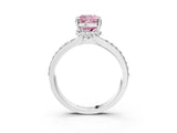 White gold Fancy Pink Cushion  Solitaire Diamond Ring with Channel Set Band and Six-Prong Setting_51