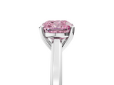 White gold Fancy Pink Cushion  Solitaire Diamond Ring with Four-Prong Setting and Classic Band_8