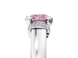 White gold Fancy Pink Cushion  Solitaire Diamond Ring with Pave Band and Six-Prong Setting_37
