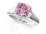 White gold Fancy Pink Cushion  Solitaire Diamond Ring with Six-Prong Cathedral Setting_51