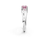 White gold Fancy Pink Cushion  Solitaire Diamond Ring with Six-Prong Cathedral Setting_54