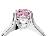 White gold Fancy Pink Cushion  Solitaire Diamond Ring with Six-Prong Cathedral Setting_54