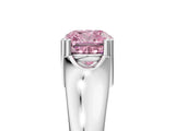 White gold Fancy Pink Cushion  Solitaire Diamond Ring with Six-Prong Cathedral Setting_55