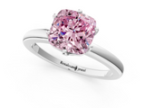 White gold Fancy Pink Cushion  Solitaire Diamond Ring with Six-Prong Setting on a Classic Band_4