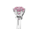 White gold Fancy Pink Cushion  Solitaire Diamond Ring with Six-Prong Setting on a Classic Band_8