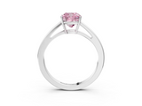 White gold Fancy Pink Cushion  Solitaire Diamond Ring with Split Shank and Four-Prong Setting_23