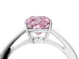 White gold Fancy Pink Cushion  Solitaire Diamond Ring with Split Shank and Four-Prong Setting_24