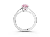 White gold Fancy Pink Cushion  Solitaire Diamond Ring with Split Shank and Four-Prong Setting_27