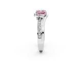 White gold Fancy Pink Cushion  Solitaire Diamond Ring with Split Shank and Prong Setting_42