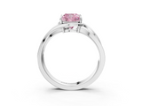 White gold Fancy Pink Cushion  Solitaire Diamond Ring with Split Shank and Prong Setting_43