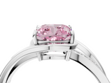 White gold Fancy Pink Cushion  Solitaire Diamond Ring with Split Shank and Prong Setting_45