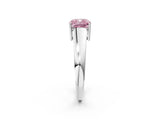 White gold Fancy Pink Cushion  Solitaire Diamond Ring with Tapered Band and Four-Prong Setting_51