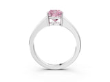White gold Fancy Pink Cushion  Solitaire Diamond Ring with Tapered Band and Four-Prong Setting_52
