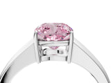 White gold Fancy Pink Cushion  Solitaire Diamond Ring with Tapered Band and Four-Prong Setting_53