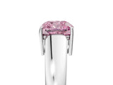 White gold Fancy Pink Cushion  Solitaire Diamond Ring with Tapered Band and Four-Prong Setting_54