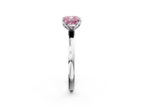 White gold Fancy Pink Cushion  Solitaire Diamond Ring with Thin Band and Four-Prong Setting_5