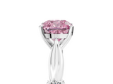 White gold Fancy Pink Cushion  Solitaire Diamond Twisted Band with Four-Prong Setting_120