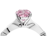 White gold Fancy Pink Cushion  Solitaire Diamond Twisted Band with Four-Prong Setting_126