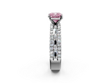 White gold Fancy Pink Cushion  Solitaire Diamond with Pave and Channel Set Band_44
