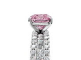 White gold Fancy Pink Cushion  Solitaire Diamond with Pave and Channel Set Band_47