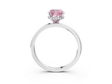 White gold Fancy Pink Cushion  Solitaire Engagement Ring with Cathedral Band and Four-Prong Setting_20