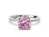 White gold Fancy Pink Cushion  Solitaire Engagement Ring with Cathedral Band and Four-Prong Setting_21