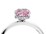 White gold Fancy Pink Cushion  Solitaire Engagement Ring with Cathedral Band and Four-Prong Setting_25