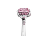 White gold Fancy Pink Cushion  Solitaire Engagement Ring with Cathedral Band and Four-Prong Setting_26