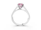 White gold Fancy Pink Cushion  Solitaire Engagement Ring with Four-Prong Setting and Tapered Band_6