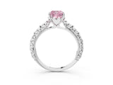 White gold Fancy Pink Cushion  Solitaire Floral Milgrain Engagement Ring_34