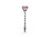 White gold Fancy Pink Cushion  Solitaire Marquise Side Stone Prong Setting Ring_62