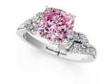 White gold Fancy Pink Cushion  Solitaire Marquise Twist Band with Six-Prong Setting_109