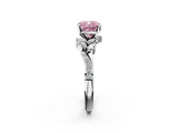 White gold Fancy Pink Cushion  Solitaire Marquise Twist Band with Six-Prong Setting_110