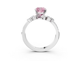 White gold Fancy Pink Cushion  Solitaire Marquise Twist Band with Six-Prong Setting_111