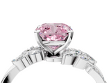 White gold Fancy Pink Cushion  Solitaire Marquise Twist Band with Six-Prong Setting_112