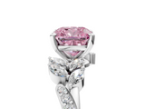White gold Fancy Pink Cushion  Solitaire Marquise Twist Band with Six-Prong Setting_113