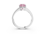 White gold Fancy Pink Cushion  Solitaire Pavé Band Prong Setting Ring_23