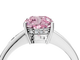 White gold Fancy Pink Cushion  Solitaire Pavé Band Prong Setting Ring_24