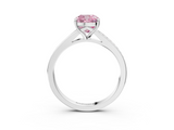 White gold Fancy Pink Cushion  Solitaire Pavé Band with Four-Prong Setting_88