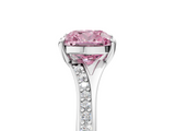 White gold Fancy Pink Cushion  Solitaire Pavé Band with Four-Prong Setting_90